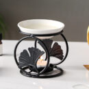 OIL BURNER-FLOWER BLACK