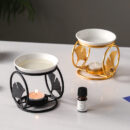 OIL BURNER-FLOWER BLACK