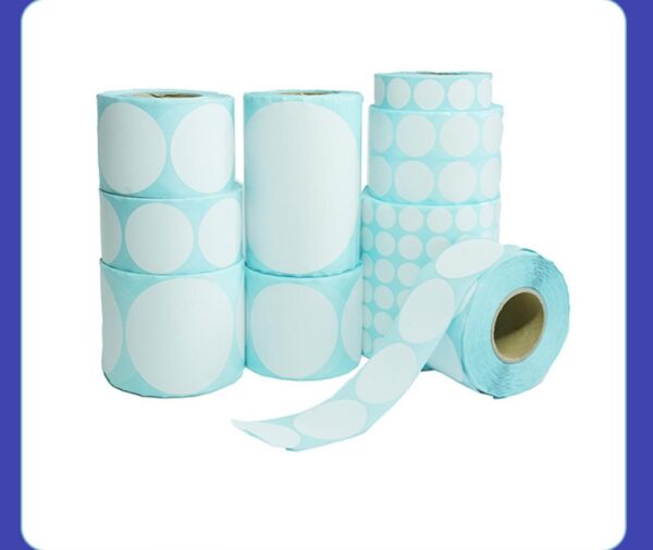 BP-50cm WHITE CIRCLE LABEL STICKER-600pcs