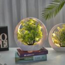 FLOWER CIRCLE BONSAI WITH FAIRY LIGHT