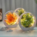 FLOWER CIRCLE BONSAI WITH FAIRY LIGHT