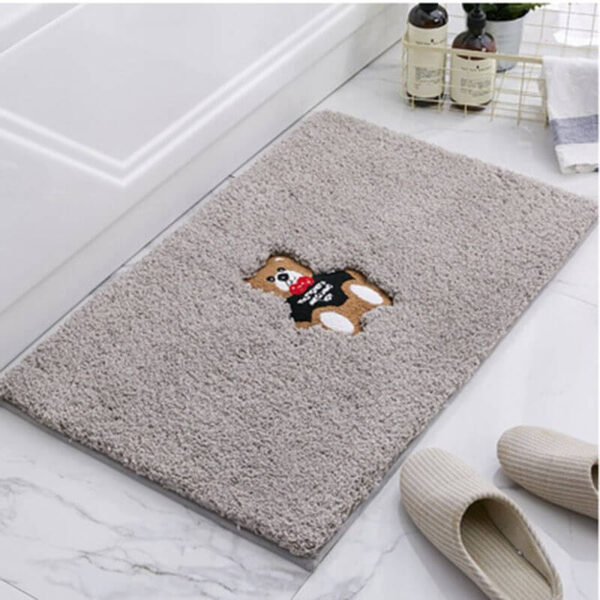 FOOT MAT-GREY TEDDY