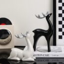 BLACK AND WHITE CRYSTAL DEER SET