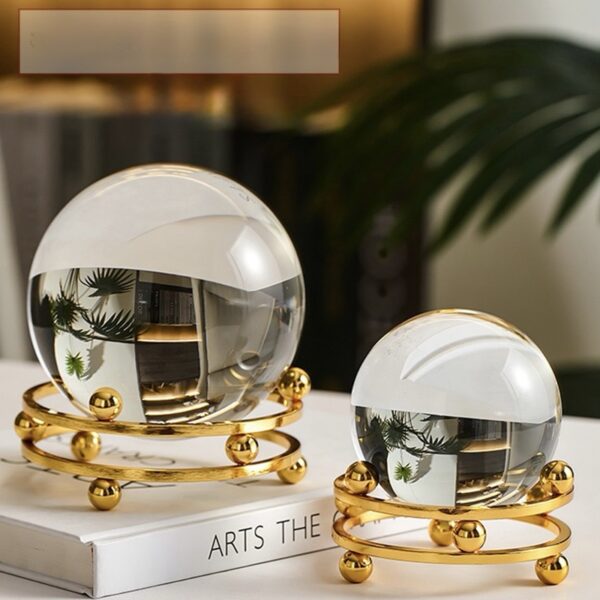 CRYSTAL BALL ON GOLD CIRCLE DECOR
