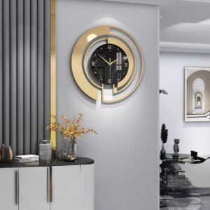 WALL CLOCK-GOLD CIRCLE & BLACK