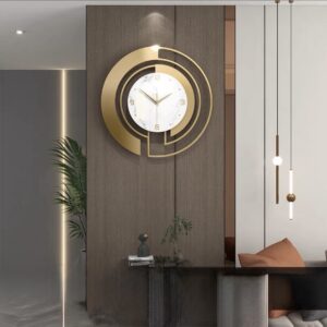 WALL CLOCK-GOLD CIRCLE & WHITE