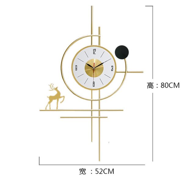 GOLD WALL CLOCK WITH LIGHT -DEER ON LEFT - Image 2