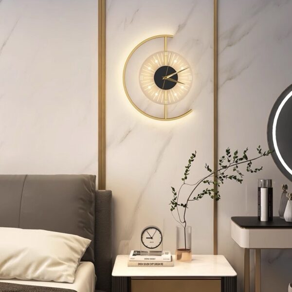 HALF CIRCLE WALL CLOCK WITH LIGHT