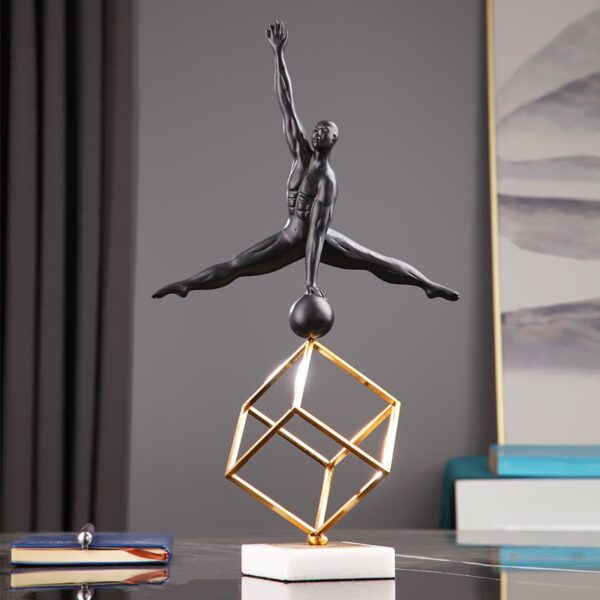 FIGURE ON GOLD HEXAGON 1