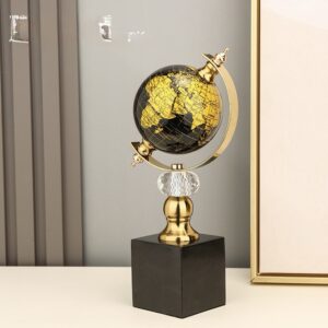 GLOBE ON STAND DECOR-BLACK & GOLD