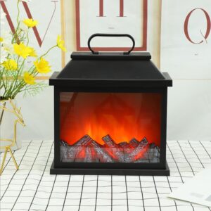 LED FIREPLACE LANTERN-SQUARE