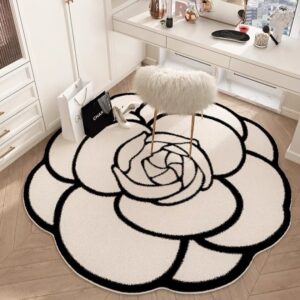 WHITE & BLACK ROSE RUG 160CM