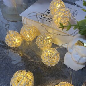 RATTAN FAIRY LIGHT-2M-WARM WHITE