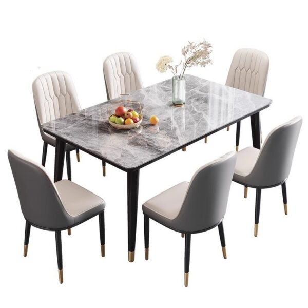 MARBLE DINING TABLE AND CHAIR SET - Image 3