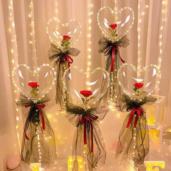 LED FAIRY LIGHT BALLOON-LOVE BLACK