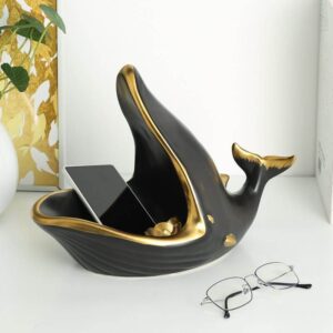 BLACK WHALE TRAY DECOR