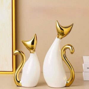 WHITE & GOLD CAT SET