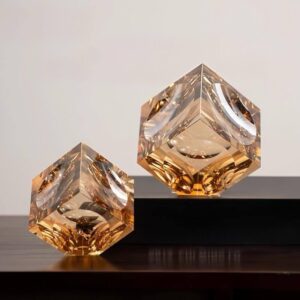 CRYSTAL 3D CUBE DECOR SET-AMBER