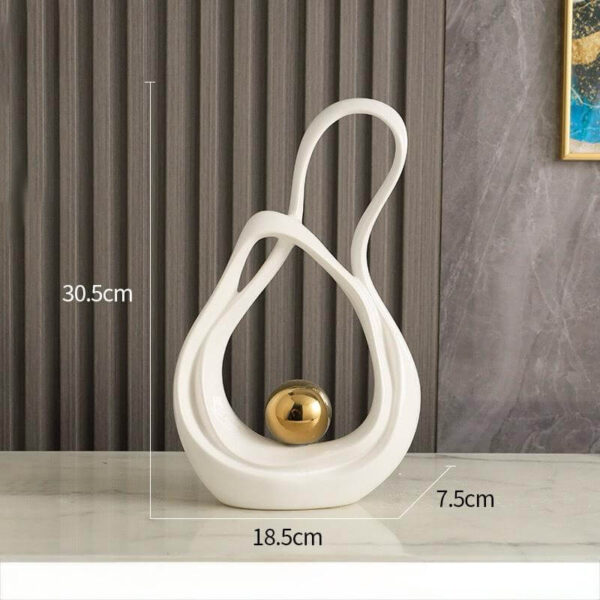 WHITE & GOLD SWIRL DECOR SET - Image 2