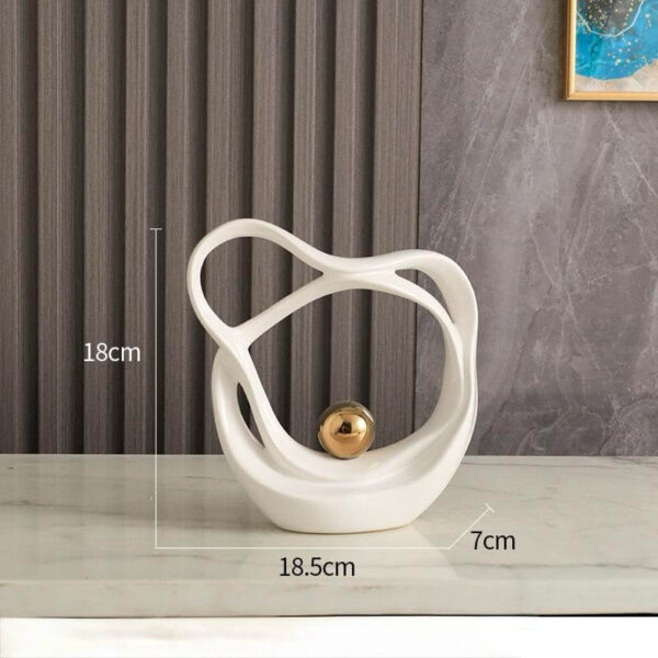 WHITE & GOLD SWIRL DECOR SET - Image 3