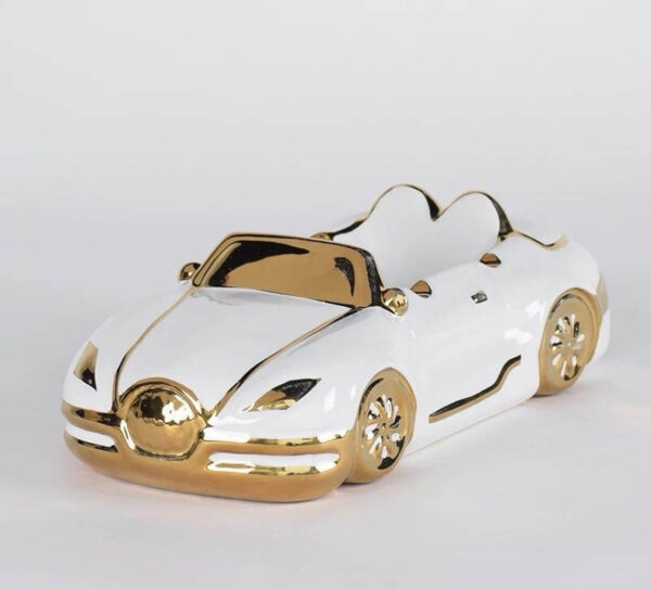 WHITE & GOLD CAR DECOR