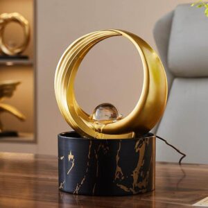 BLACK & GOLD MARBLE DECOR FOUNTAIN