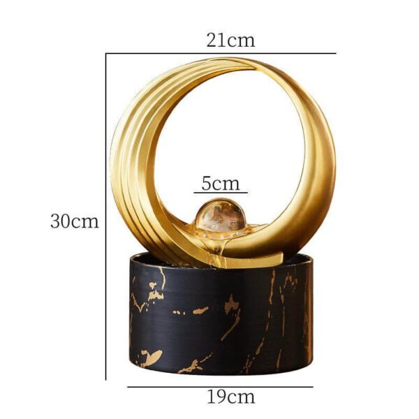 BLACK & GOLD MARBLE DECOR FOUNTAIN - Image 3