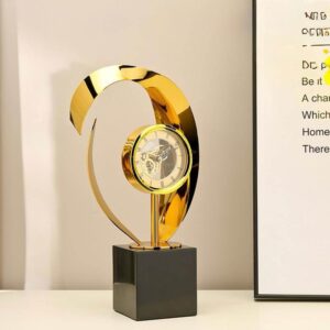 CLOCK SWIRL ON BLACK STAND