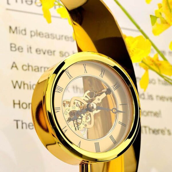 CLOCK SWIRL ON BLACK STAND - Image 2