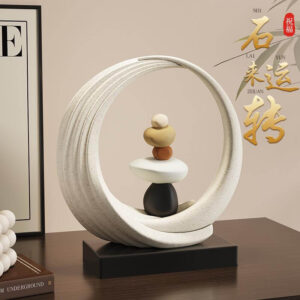 SWIRL DECOR WITH ROCK STACKS