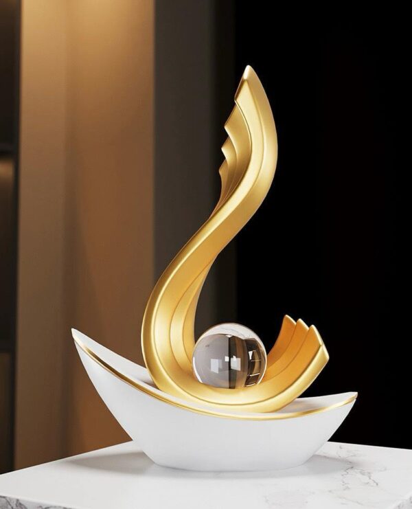 SWIRL ON WHITE STAND CRYSTAL