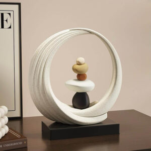 SWIRL DECOR WITH ROCK STACKS