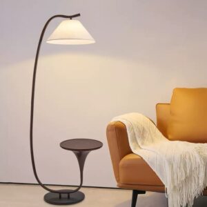 FLOOR LAMP WITH WOOD TABLE