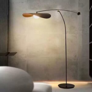 FLOOR LAMP WITH GOLD OVERHEAD