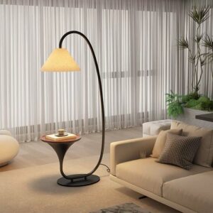 FLOOR LAMP WITH WOOD TABLE
