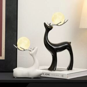 BLACK AND WHITE LIGHT DEER SET