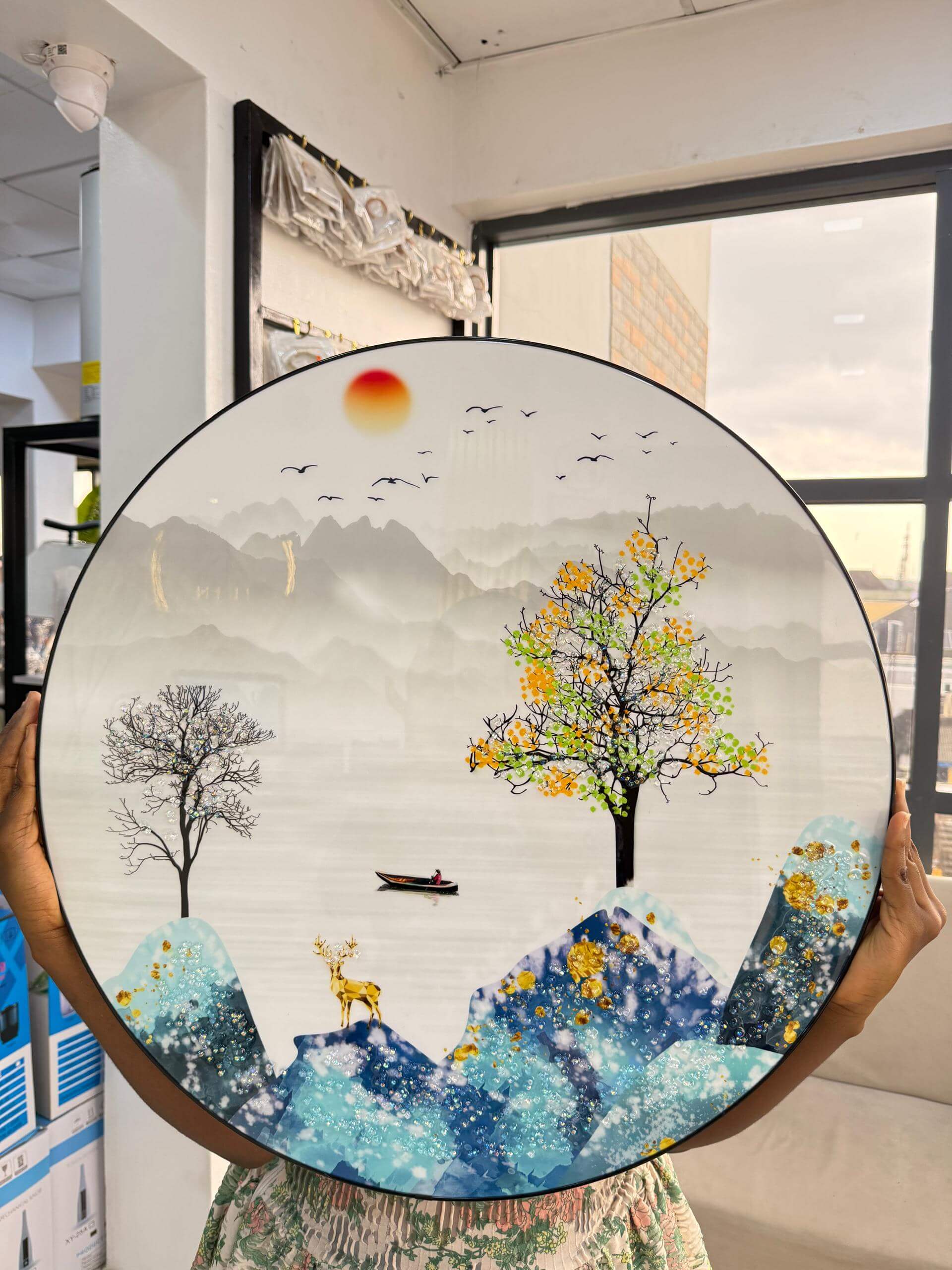 ROUND PVC WALL ART 60cm - 009