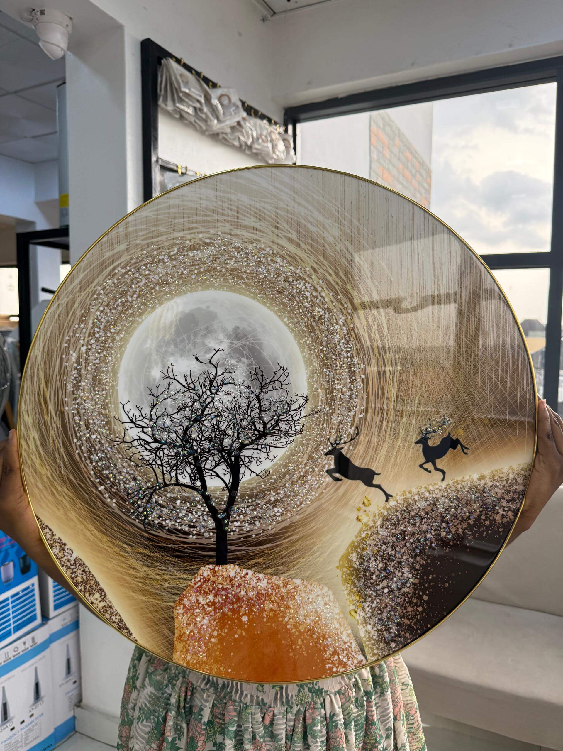 ROUND PVC WALL ART 60cm - 010