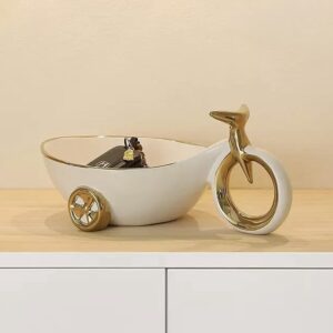 BICYCLE TRAY DECOR WHITE & GOLD