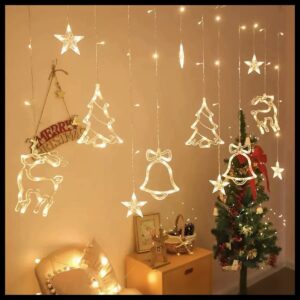 CHRISTMAS CURTAIN FAIRY LIGHT WITH TREE
