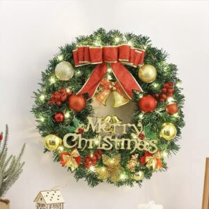 MERRY CHRISTMAS WREATH WITH LIGHT 50CM